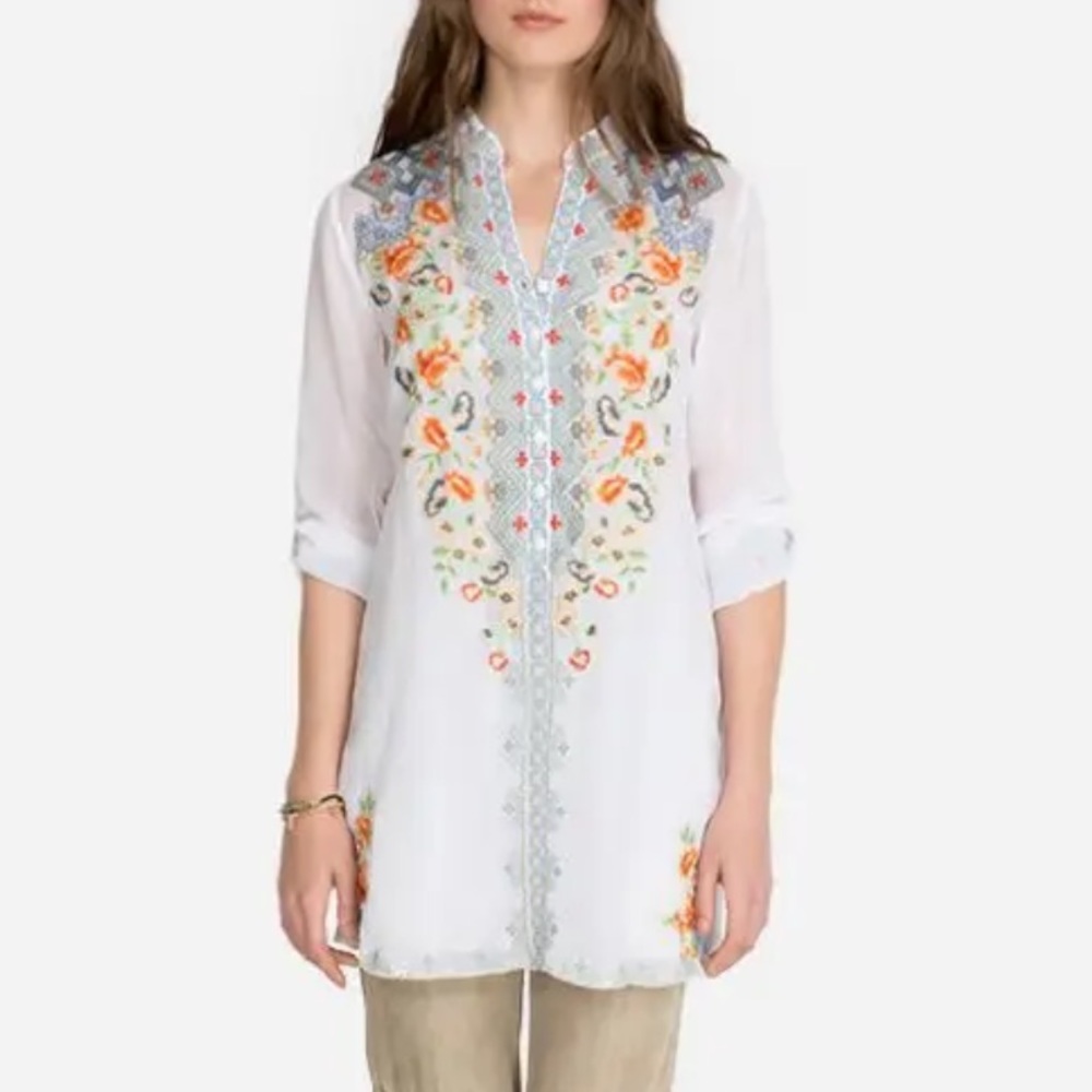 Johnny Was Harlow Tunic, White, XS